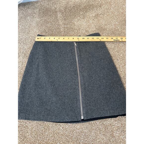 Madewell Wool Blend Mini Skirt High Rise Studio Zip Womens Gray Neutral SZ 2 - Picture 6 of 8